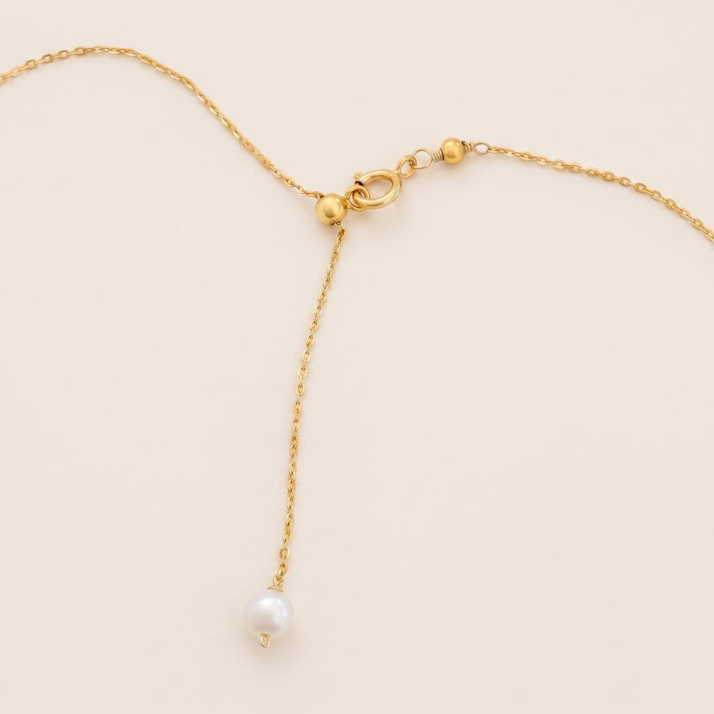 Freshwater Pearl Bar Necklace, 14k Gold Plated Sterling Silver, Minimalist Choker