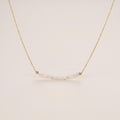 Freshwater Pearl Bar Necklace | 14k Gold Plated 925 Silver | Dainty Curved Pearl | Minimalist Jewellery