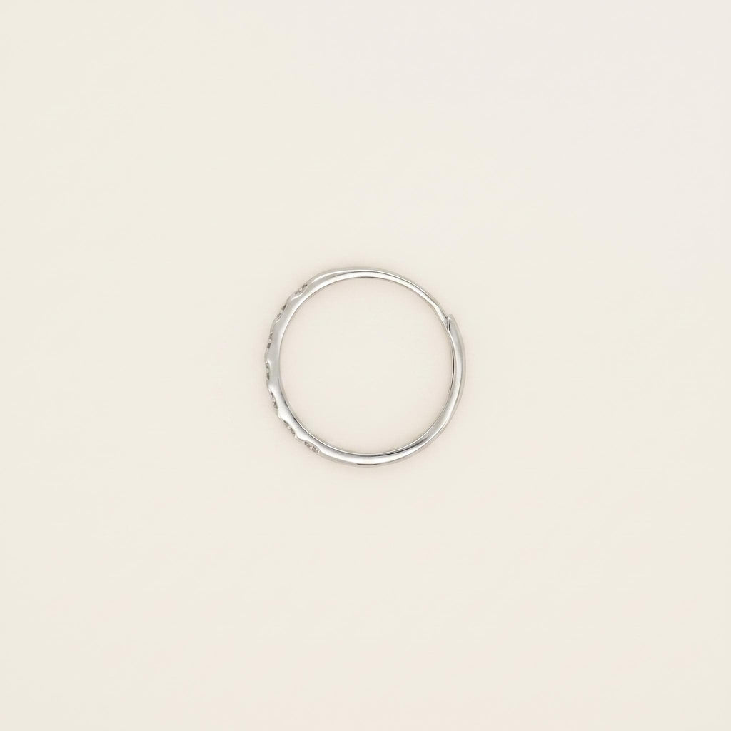 Sterling Silver CZ Pavé Ring | Adjustable Half Eternity Band