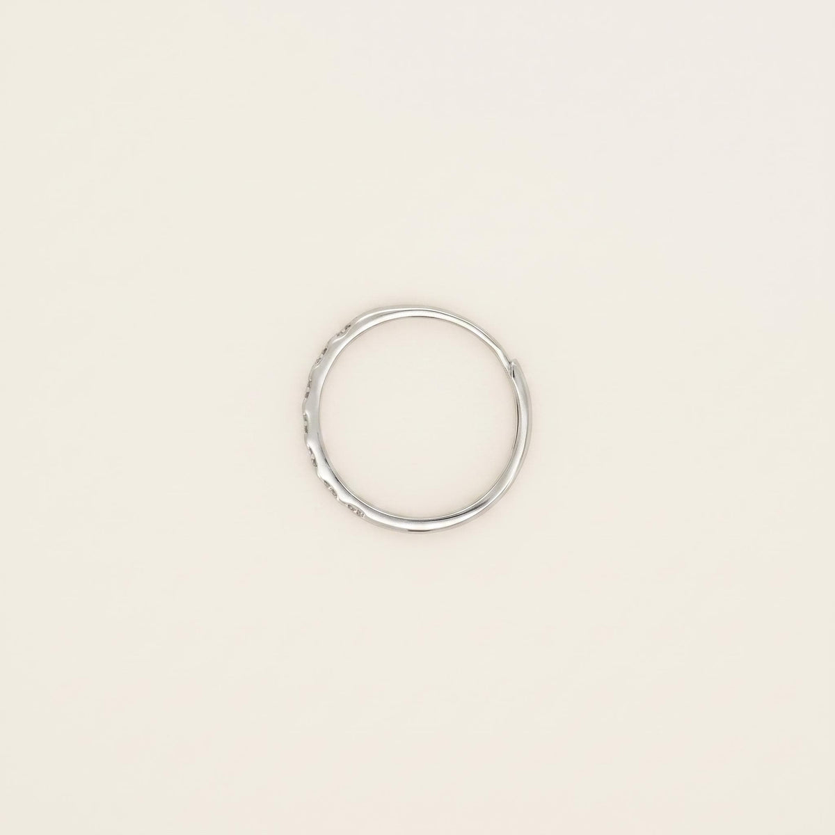 Sterling Silver CZ Pavé Ring | Adjustable Half Eternity Band
