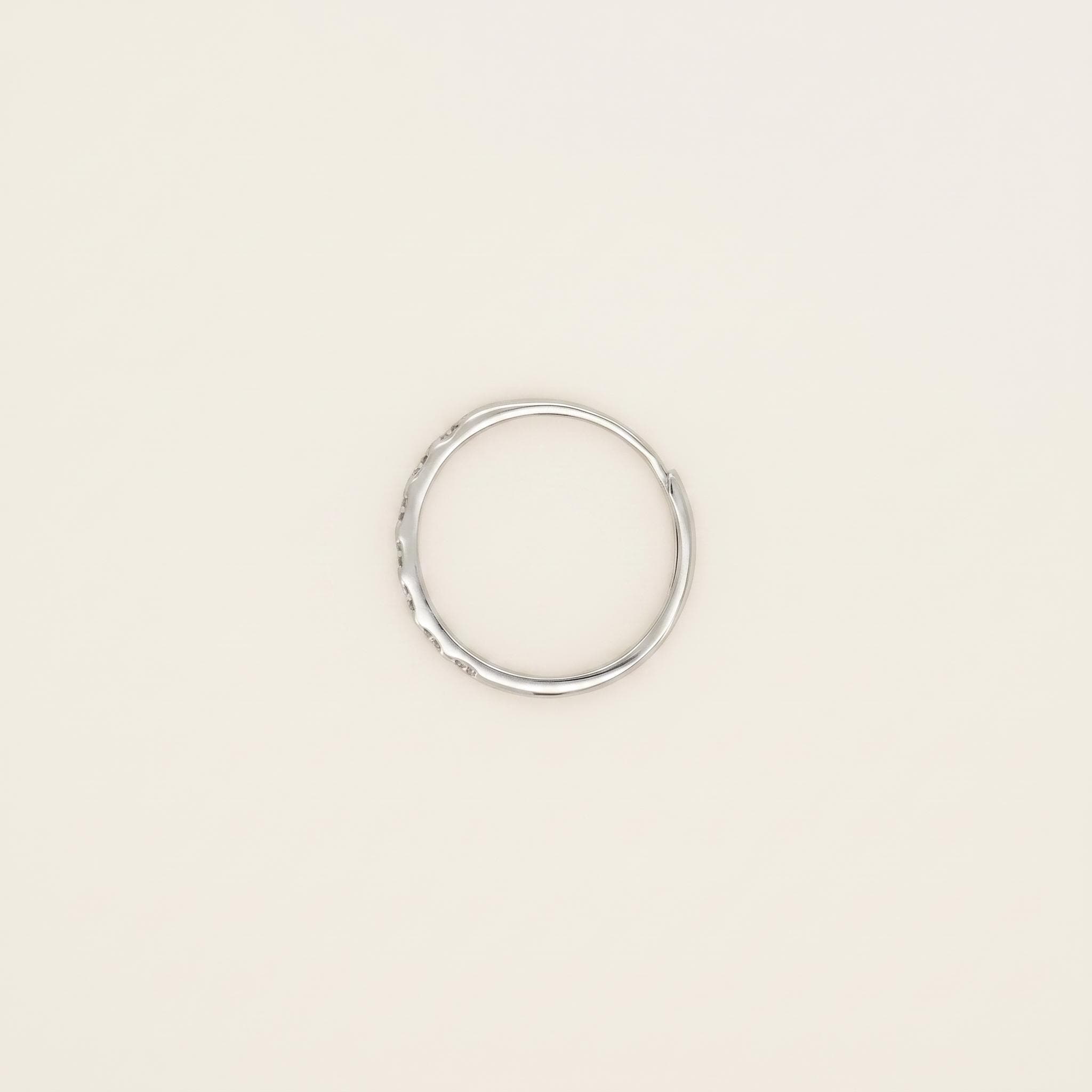 Sterling Silver CZ Pavé Ring | Adjustable Half Eternity Band