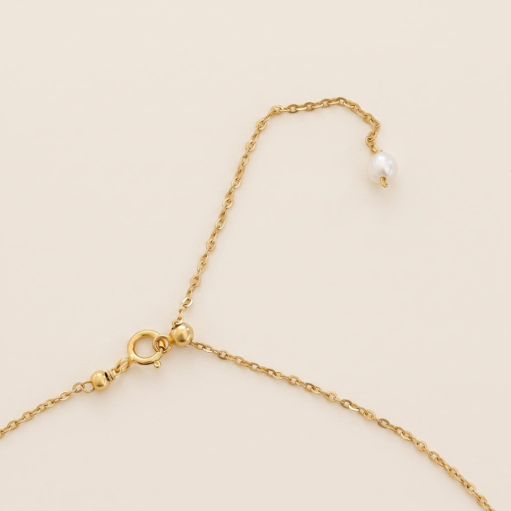 White Jade Peace Buckle Necklace, 14k Gold Plated Sterling Silver Pendant