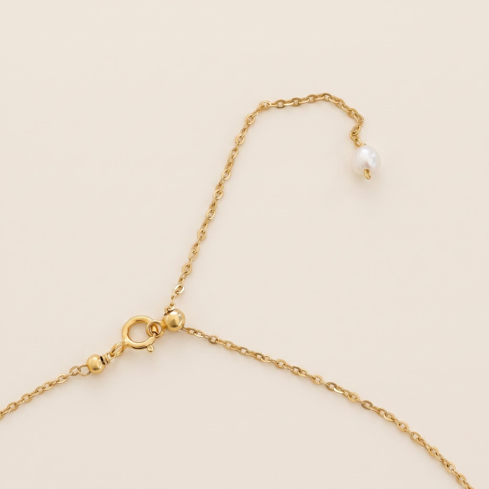 White Jade Peace Buckle Necklace, 14k Gold Plated Sterling Silver Pendant