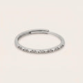 Sterling Silver CZ Pavé Ring | Adjustable Half Eternity Band