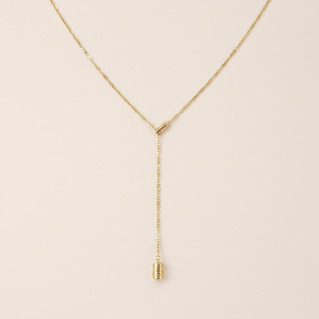 Pavé Drop Lariat Necklace: Sterling Silver or Gold Plated, Adjustable Y Chain