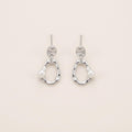Pebble Pearl Drop Earrings | Organic Sterling Silver Asymmetric Dangles