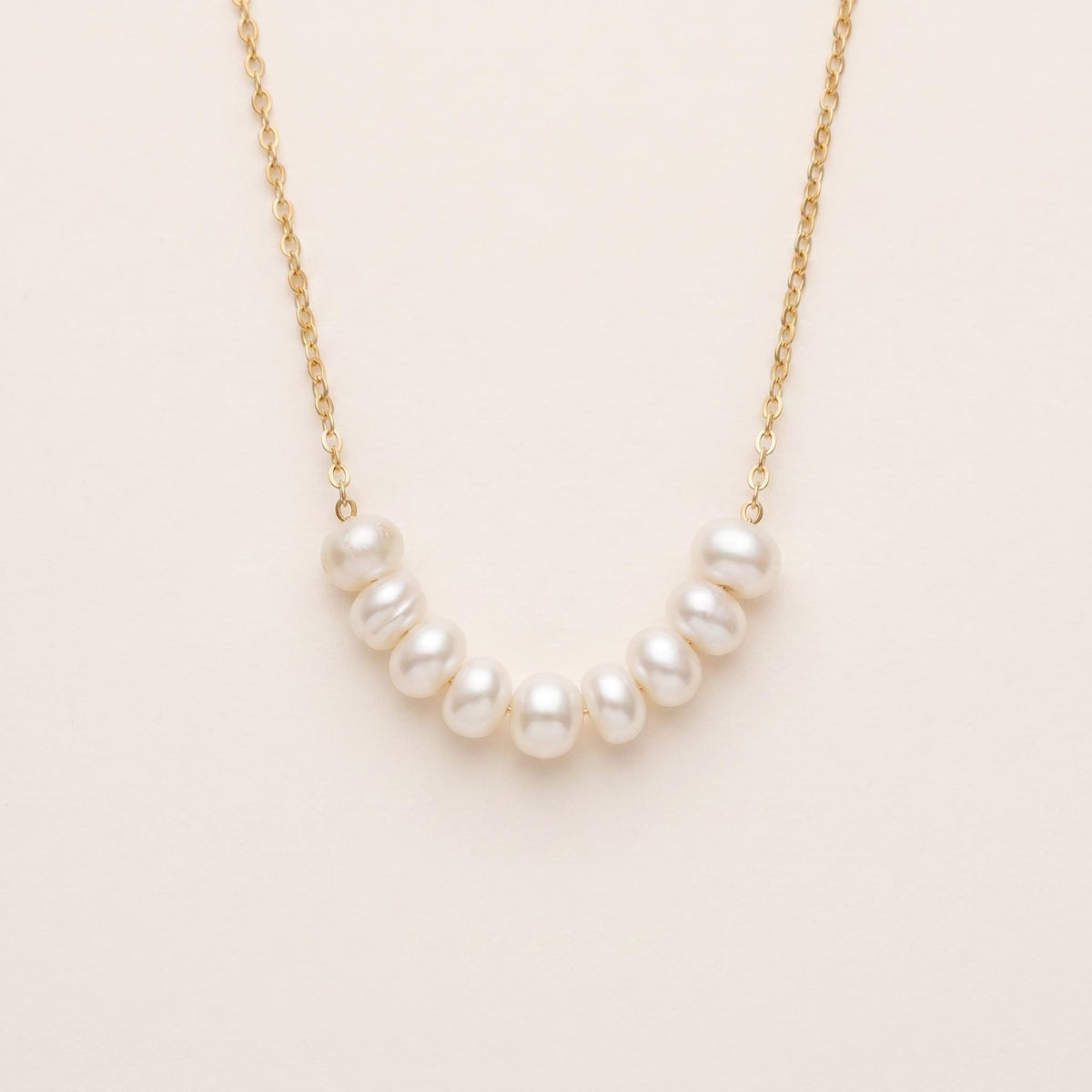 Freshwater Pearl Bar Necklace, 14k Gold Plated Sterling Silver, Minimalist Choker