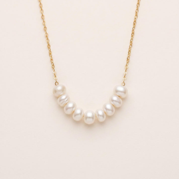 Freshwater Pearl Bar Necklace, 14k Gold Plated Sterling Silver, Minimalist Choker